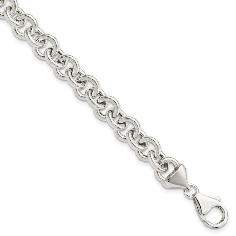 7.75 Zoll Sterlingsilber Poliert Fantasieglieder Armband