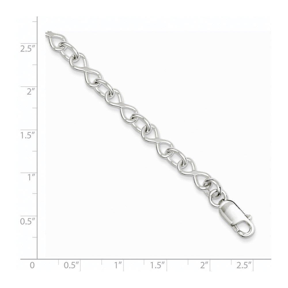 7.5 Zoll Sterlingsilber Poliert Fantasieglieder Armband