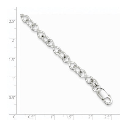 7.5 Zoll Sterlingsilber Poliert Fantasieglieder Armband