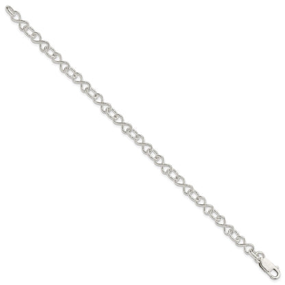 7.5 Zoll Sterlingsilber Poliert Fantasieglieder Armband