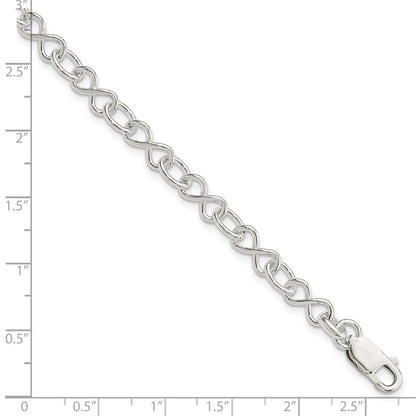 7.5 Zoll Sterlingsilber Poliert Fantasieglieder Armband