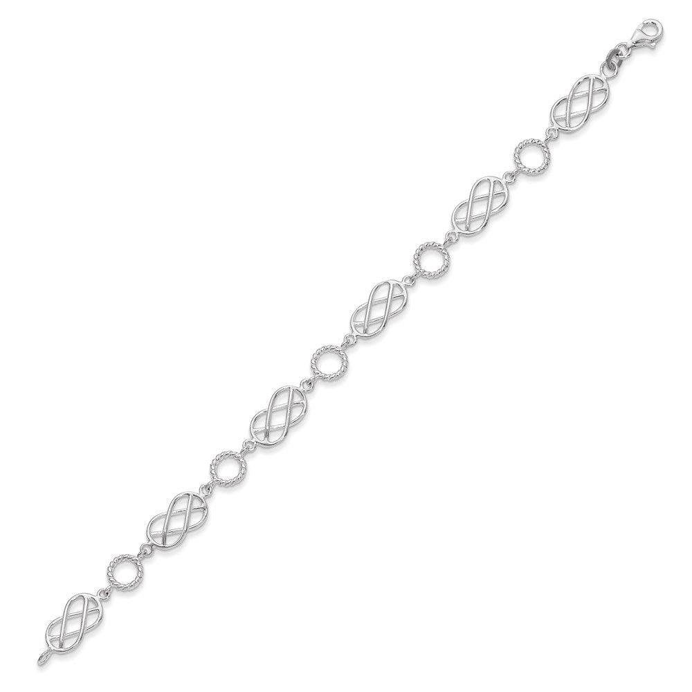 7.25 Zoll Sterlingsilber Pretzel Kreis Armband