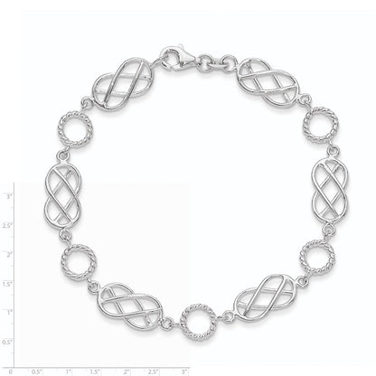 7.25 Zoll Sterlingsilber Pretzel Kreis Armband