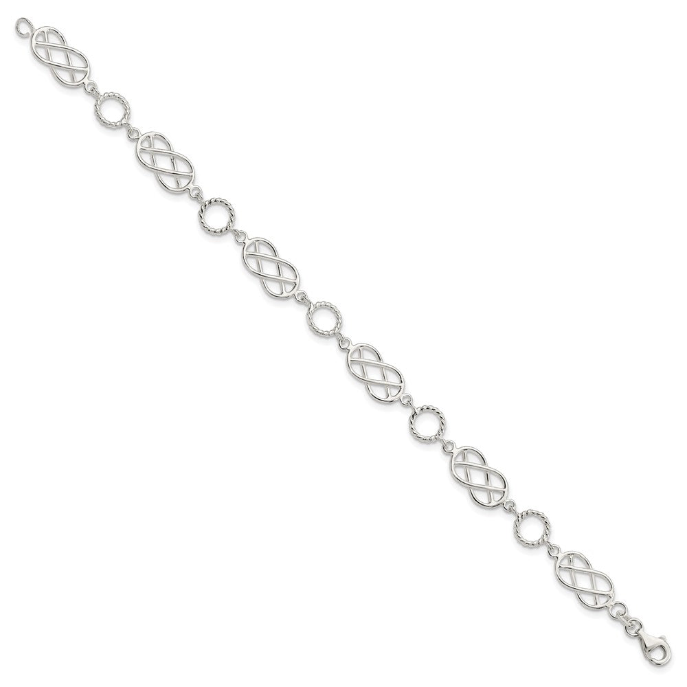 7.25 Zoll Sterlingsilber Pretzel Kreis Armband