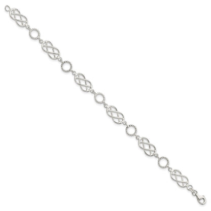 7.25 Zoll Sterlingsilber Pretzel Kreis Armband