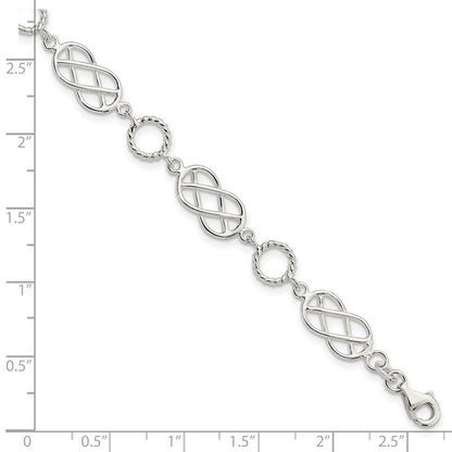 7.25 Zoll Sterlingsilber Pretzel Kreis Armband