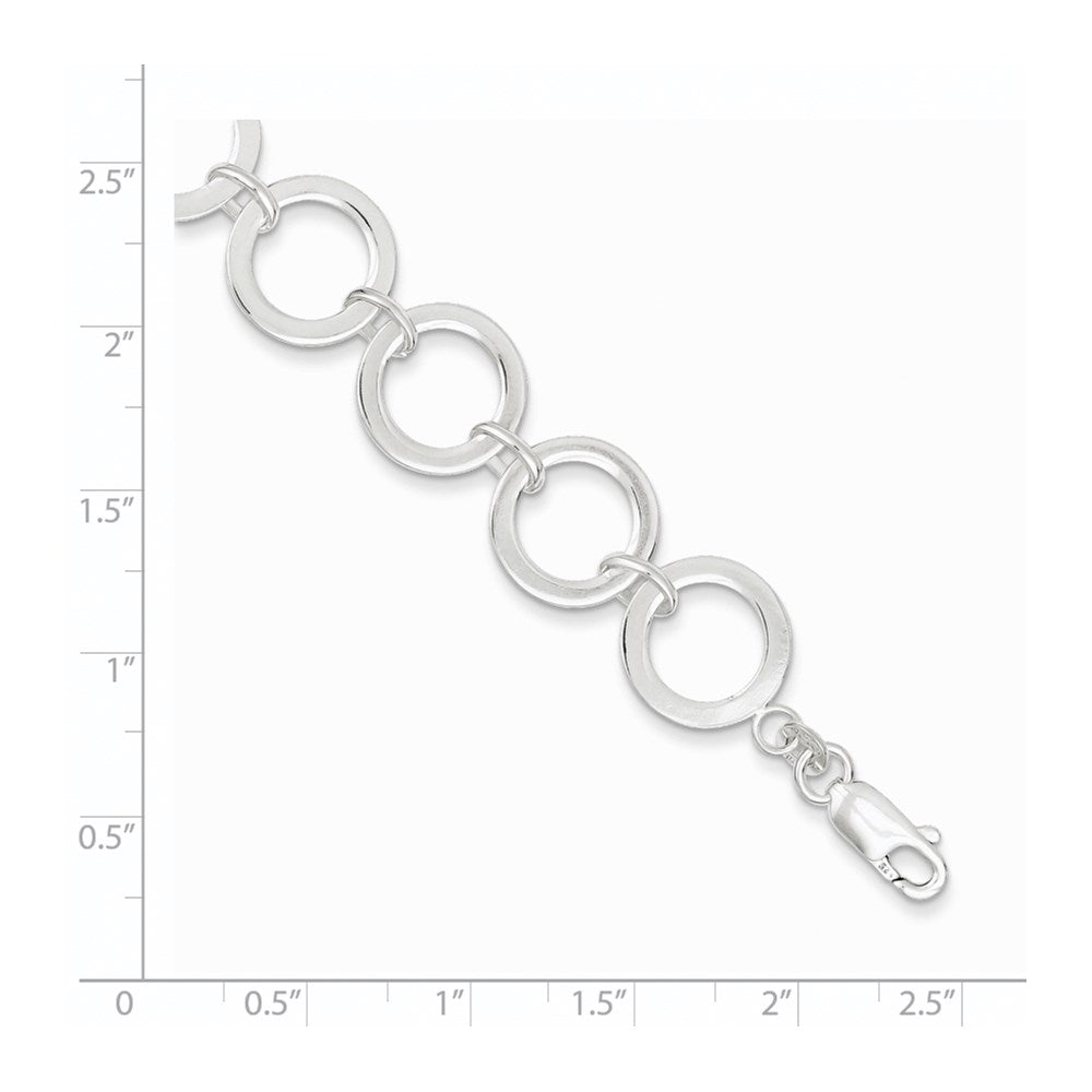 7.5 Zoll Sterlingsilber Kreis Glieder Armband