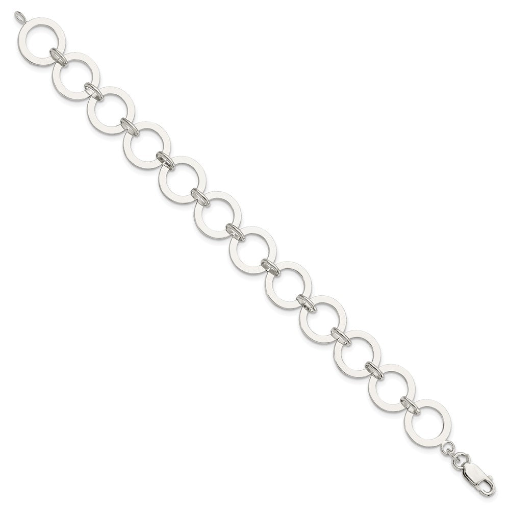7.5 Zoll Sterlingsilber Kreis Glieder Armband