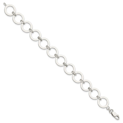 7.5 Zoll Sterlingsilber Kreis Glieder Armband
