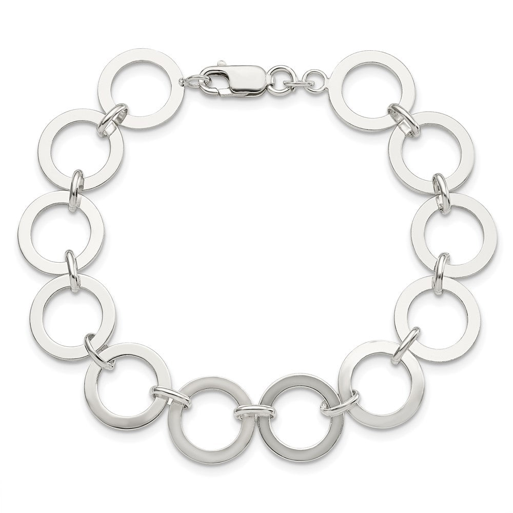 7.5 Zoll Sterlingsilber Kreis Glieder Armband