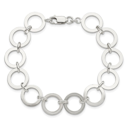 7.5 Zoll Sterlingsilber Kreis Glieder Armband