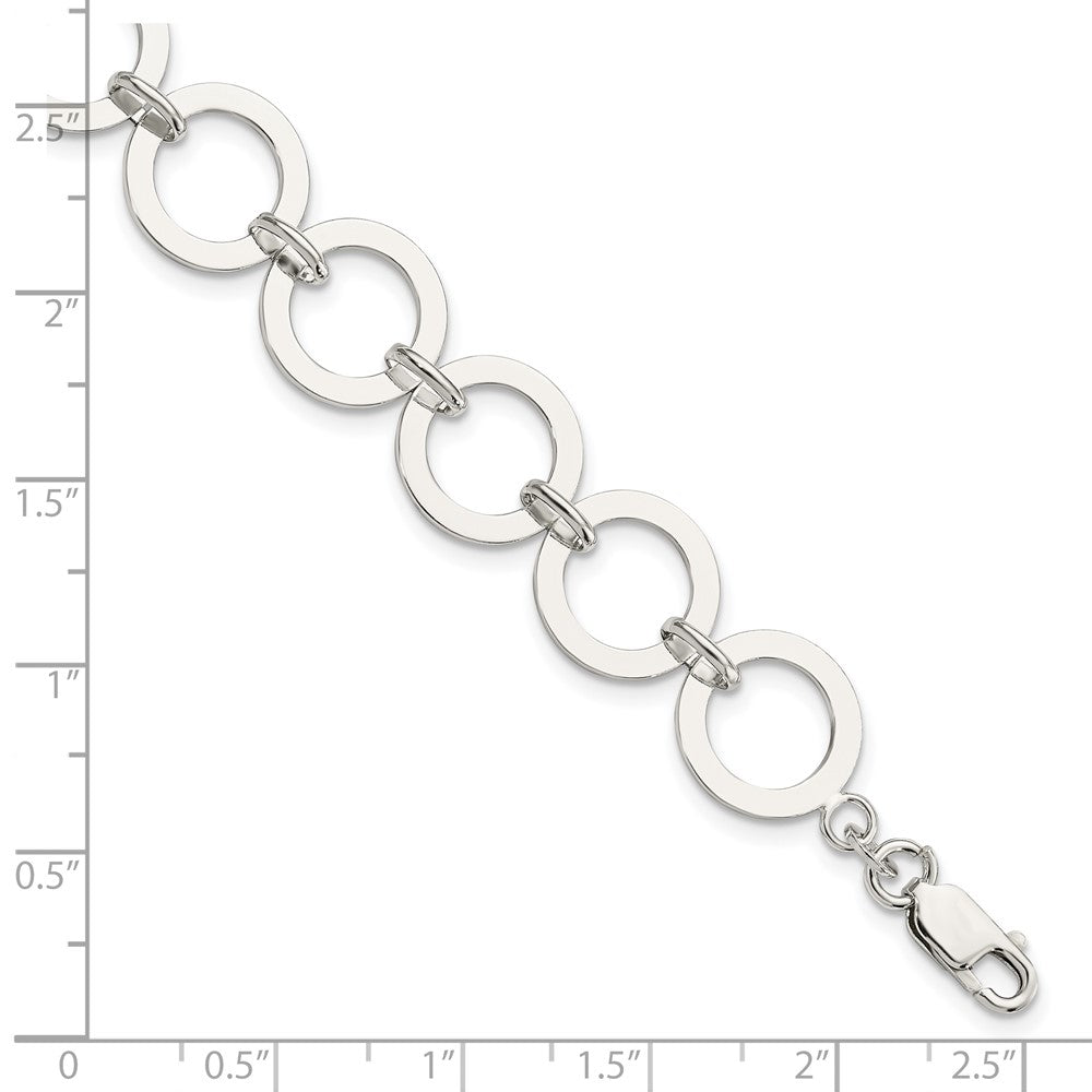7.5 Zoll Sterlingsilber Kreis Glieder Armband