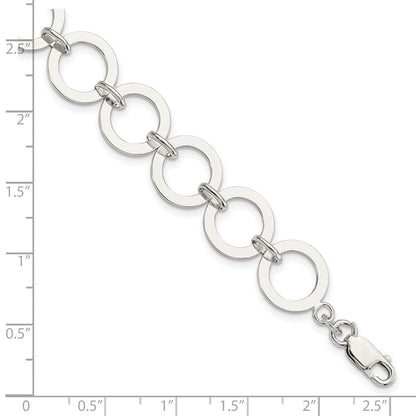 7.5 Zoll Sterlingsilber Kreis Glieder Armband