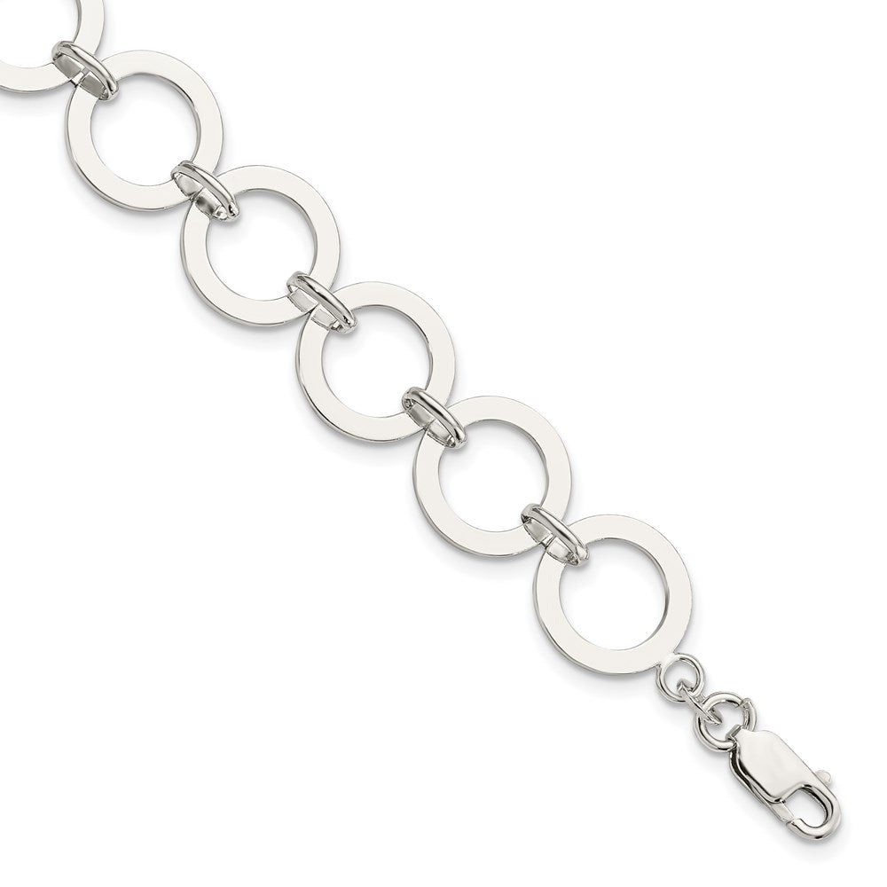 7.5 Zoll Sterlingsilber Kreis Glieder Armband