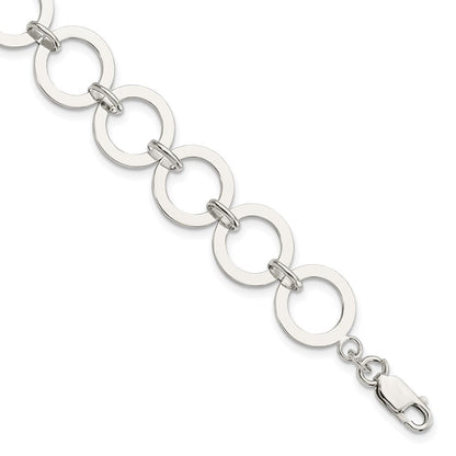 7.5 Zoll Sterlingsilber Kreis Glieder Armband