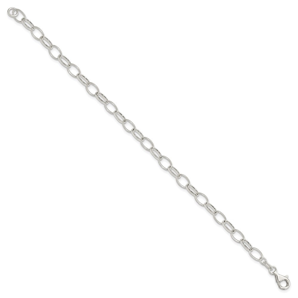 7.5 Zoll Sterlingsilber Poliert Fantasieglieder Armband