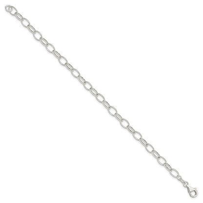 7.5 Zoll Sterlingsilber Poliert Fantasieglieder Armband