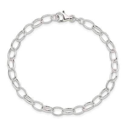 7.5 Zoll Sterlingsilber Poliert Fantasieglieder Armband