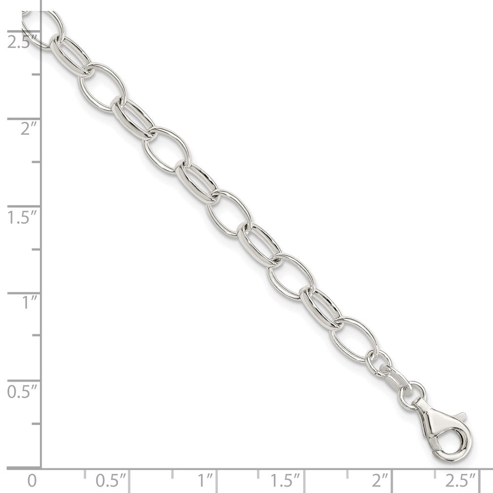 7.5 Zoll Sterlingsilber Poliert Fantasieglieder Armband