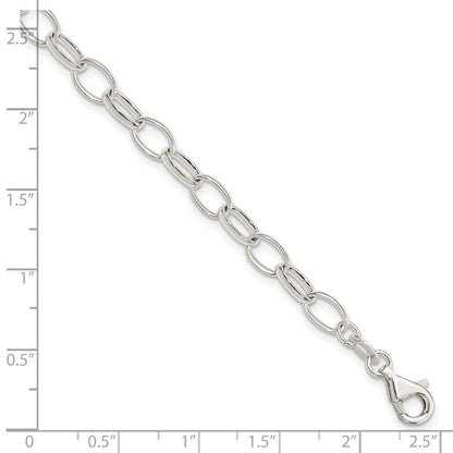 7.5 Zoll Sterlingsilber Poliert Fantasieglieder Armband