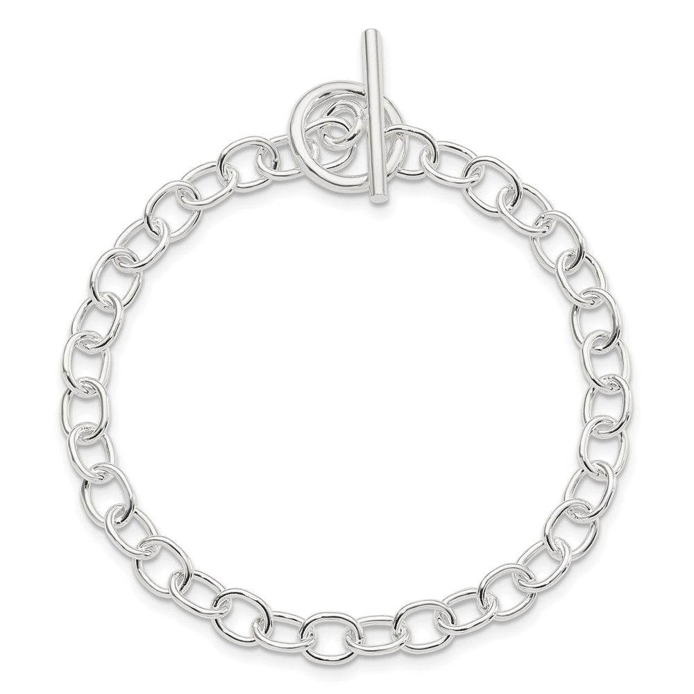 7.5 Zoll Sterlingsilber Poliert Fantasieglieder Knebel Armband