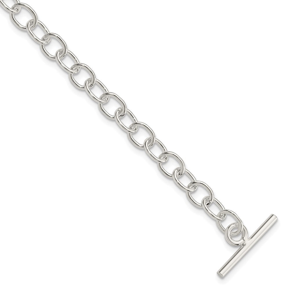 7.5 Zoll Sterlingsilber Poliert Fantasieglieder Knebel Armband