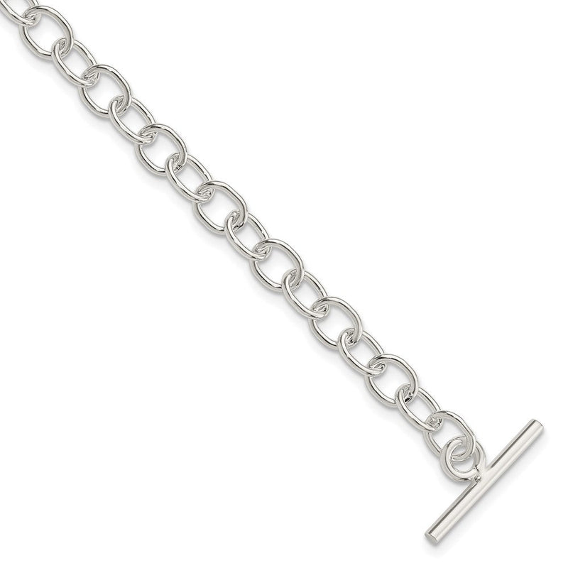 7.5 Zoll Sterlingsilber Poliert Fantasieglieder Knebel Armband