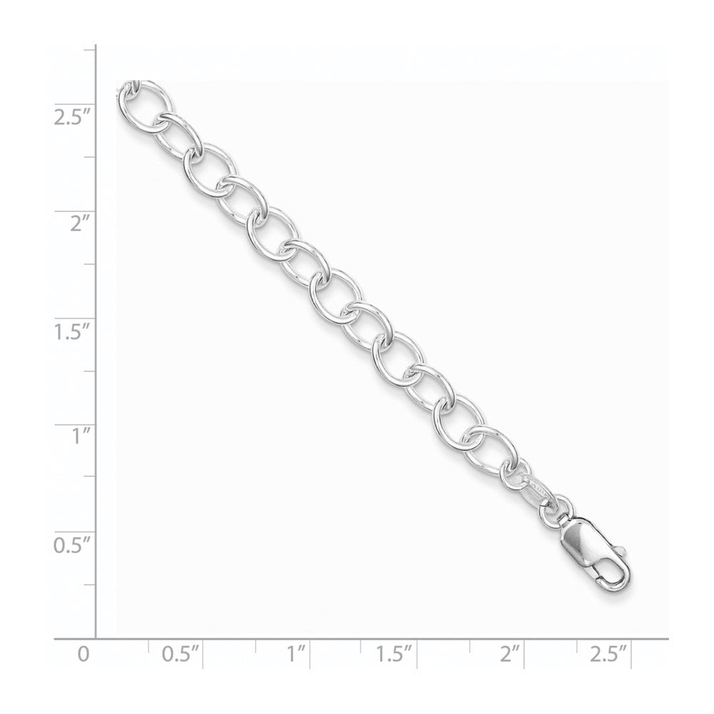 7.5 Zoll Sterlingsilber Poliert Fantasieglieder Armband