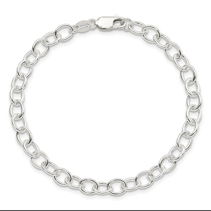 7.5 Zoll Sterlingsilber Poliert Fantasieglieder Armband