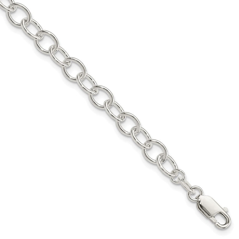 7.5 Zoll Sterlingsilber Poliert Fantasieglieder Armband