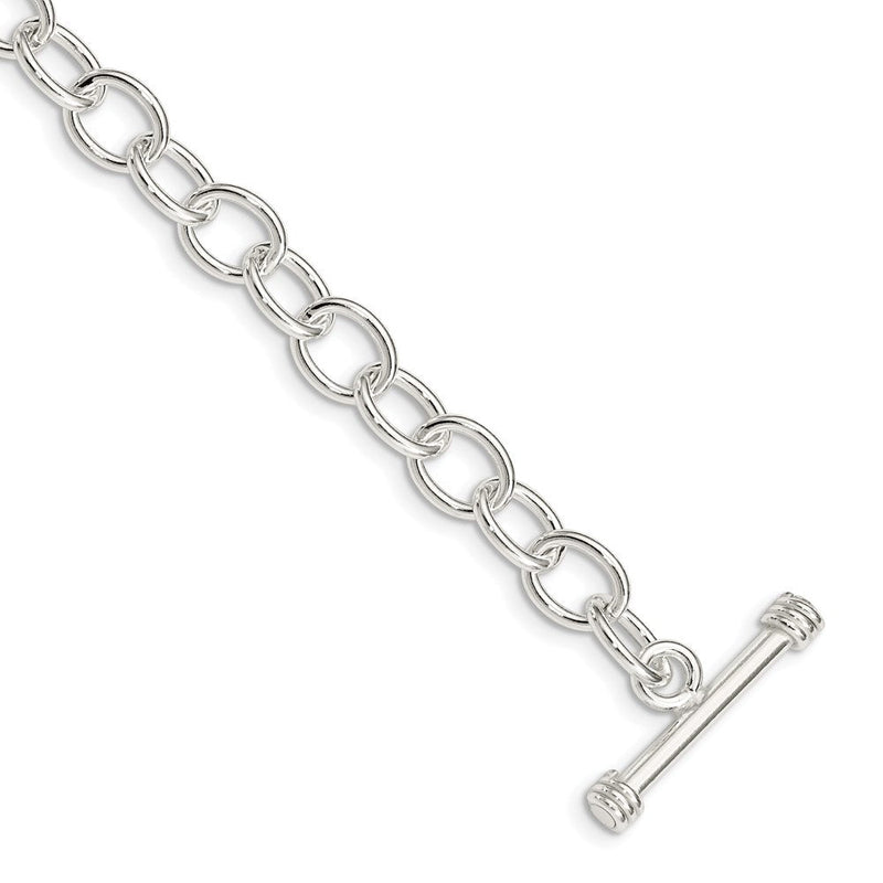 7.5 Zoll Sterlingsilber Poliert Fantasieglieder Knebel Armband