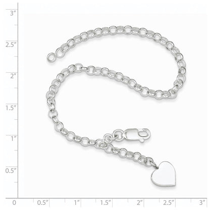 7.5 Zoll Sterlingsilber Herz Hängend Armband