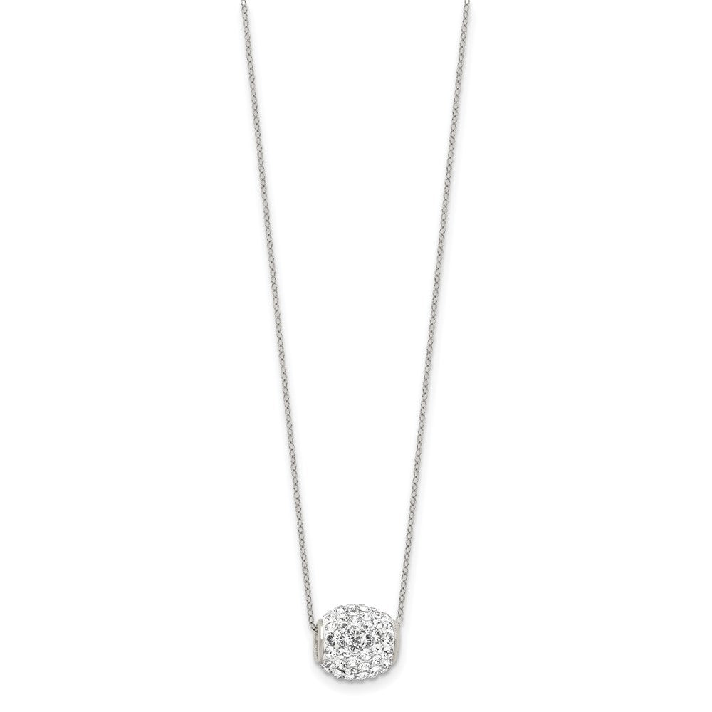 Sterlingsilber Rhodiniert 10mm Weiß Stellux Kristall Kugel Halskette