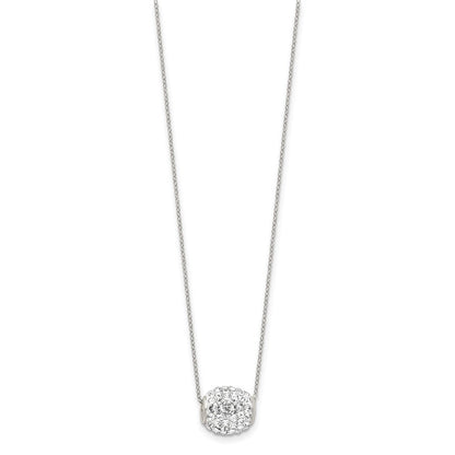 Sterlingsilber Rhodiniert 10mm Weiß Stellux Kristall Kugel Halskette