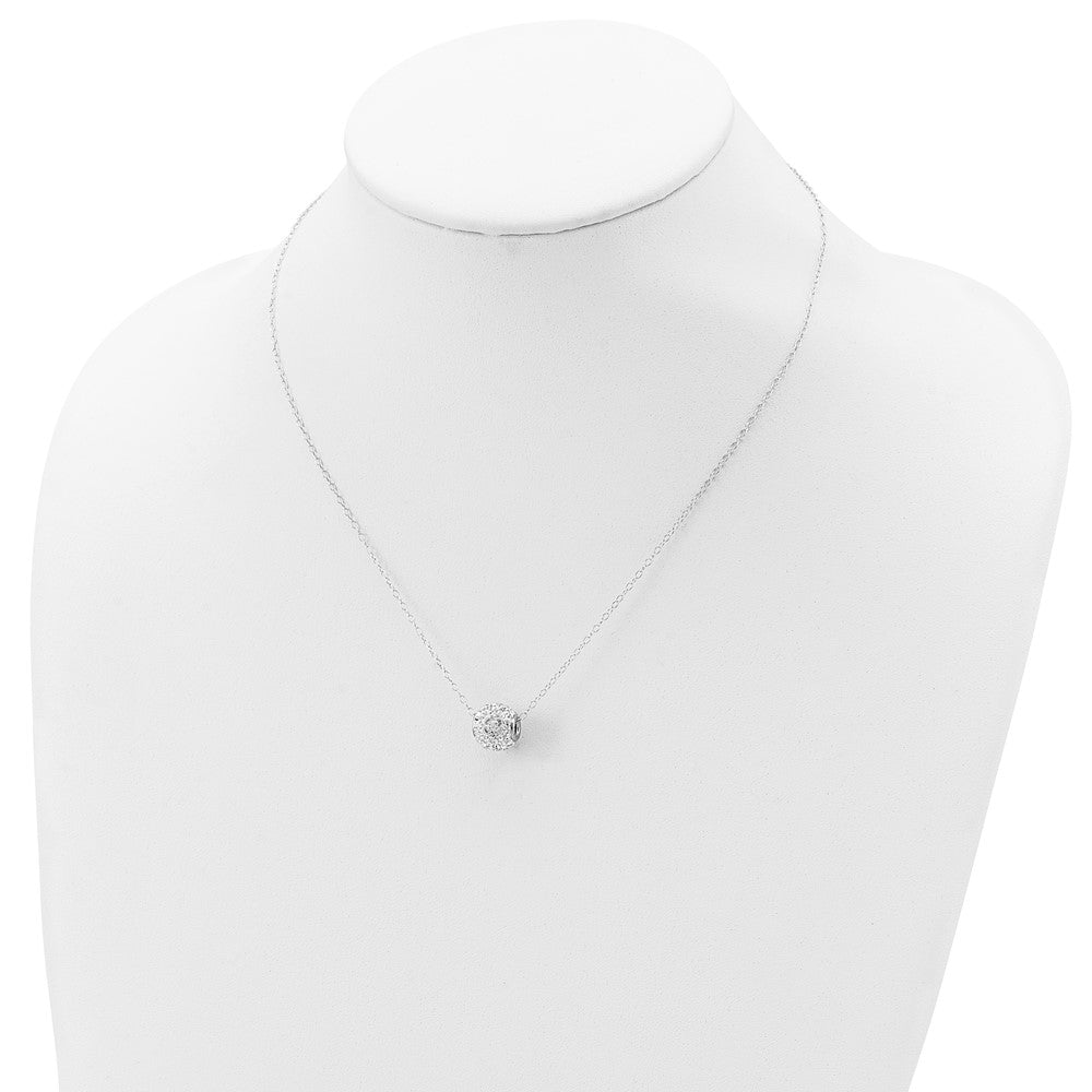 Sterlingsilber Rhodiniert 10mm Weiß Stellux Kristall Kugel Halskette