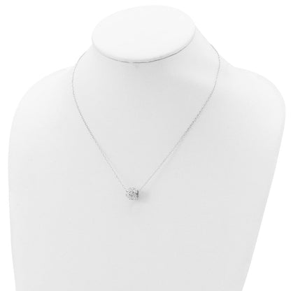Sterlingsilber Rhodiniert 10mm Weiß Stellux Kristall Kugel Halskette