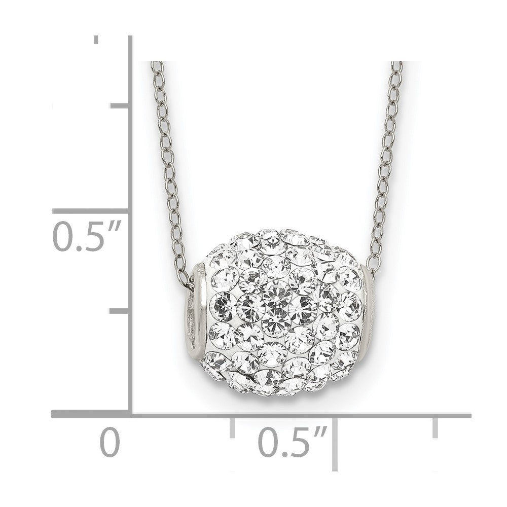 Sterlingsilber Rhodiniert 10mm Weiß Stellux Kristall Kugel Halskette