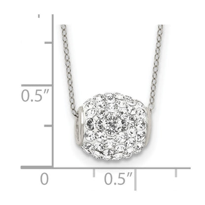 Sterlingsilber Rhodiniert 10mm Weiß Stellux Kristall Kugel Halskette