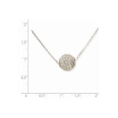 Sterlingsilber Rhodiniert 10mm Weiß Stellux Kristall Kugel Halskette
