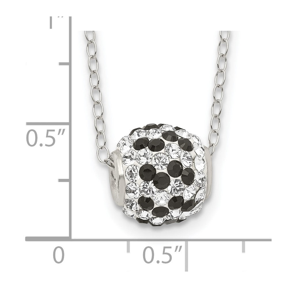 Sterlingsilber Rhodiniert Schwarz und Weiß Stellux Kristall Halskette