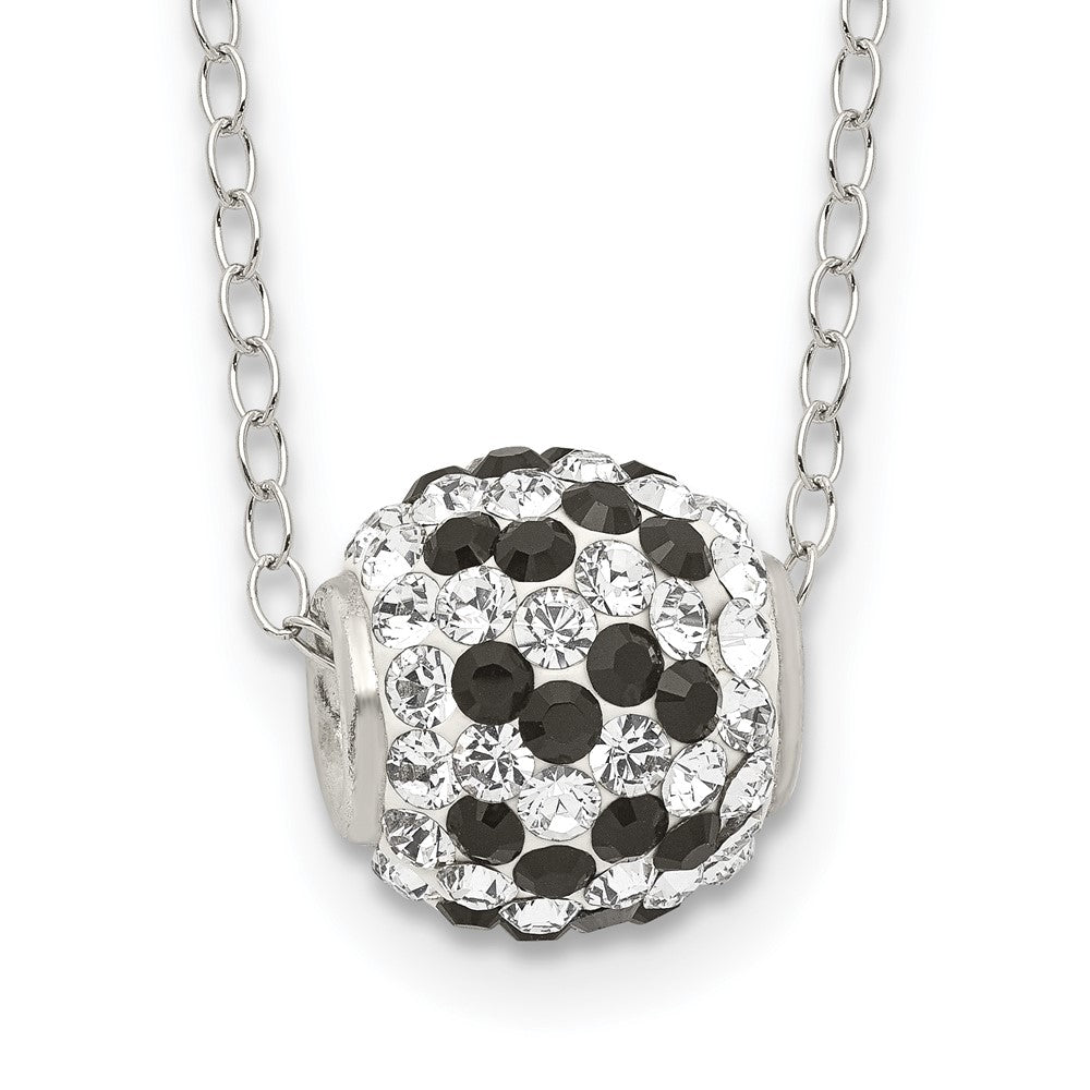 Sterlingsilber Rhodiniert Schwarz und Weiß Stellux Kristall Halskette