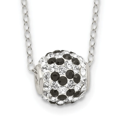 Sterlingsilber Rhodiniert Schwarz und Weiß Stellux Kristall Halskette