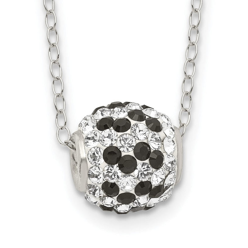 Sterlingsilber Rhodiniert Schwarz und Weiß Stellux Kristall Halskette