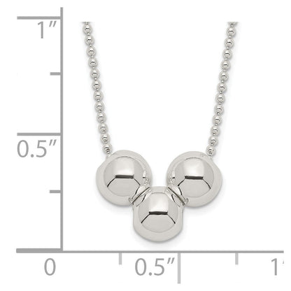 Sterlingsilber Poliert 3 Perle Halskette