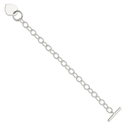 7.5 Zoll Sterlingsilber Knebel Glieder Gravierbar Herz Armband