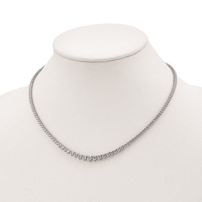 Sterlingsilber Schimmernd Rhodiniert 17 Zoll 180 Stein Abgestuft Zirkonia Halskette