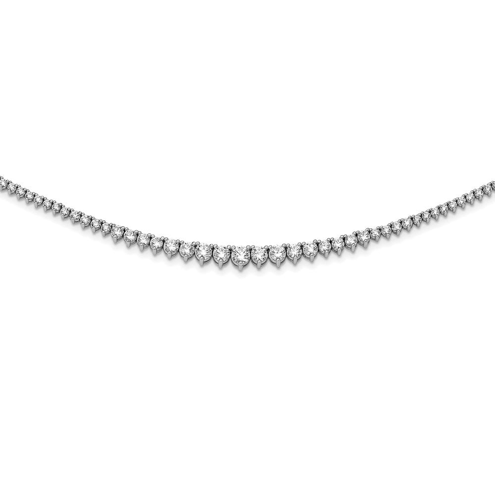 Sterlingsilber Schimmernd Rhodiniert 17 Zoll 180 Stein Abgestuft Zirkonia Halskette