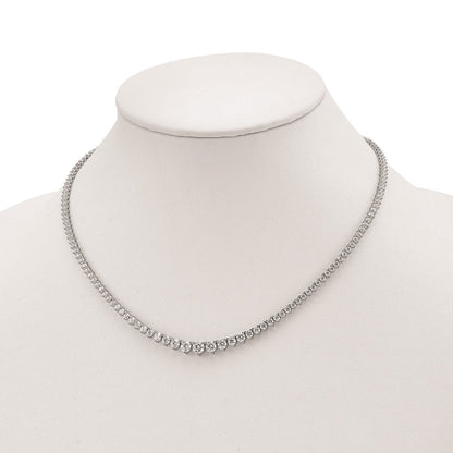 Sterlingsilber Schimmernd Rhodiniert 17 Zoll 157 Stein Abgestuft Zirkonia Halskette