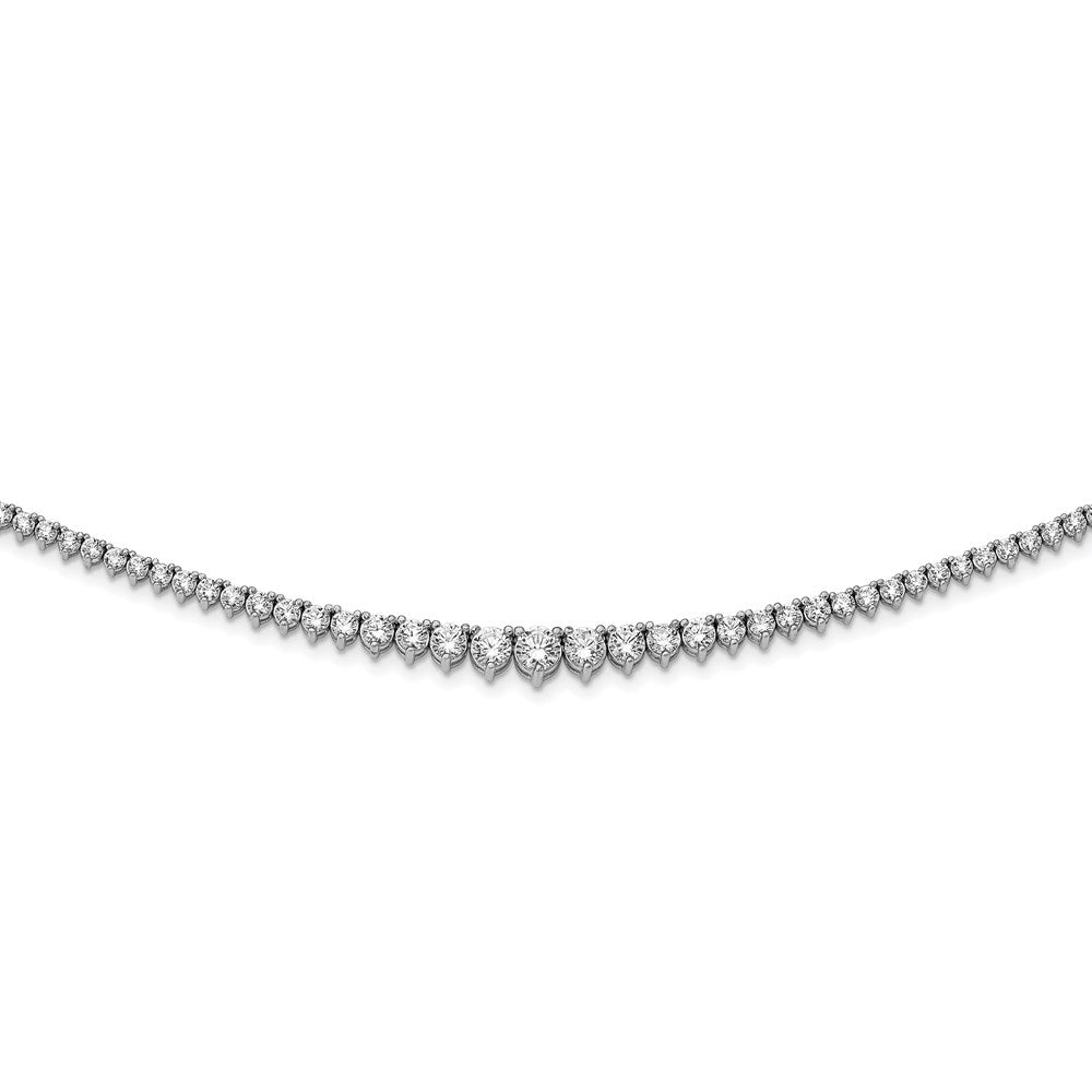 Sterlingsilber Schimmernd Rhodiniert 17 Zoll 157 Stein Abgestuft Zirkonia Halskette