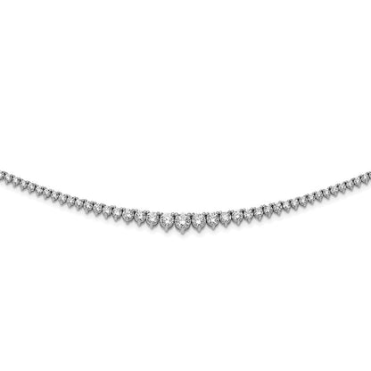 Sterlingsilber Schimmernd Rhodiniert 17 Zoll 157 Stein Abgestuft Zirkonia Halskette